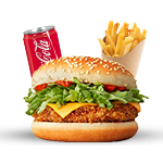 Chicken Burger With Cheese Meal 