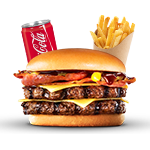 Cheese Burger With Bacon Meal 